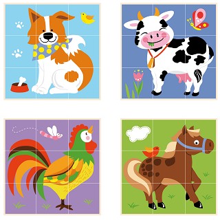 Viga Toys - Stacking Cube Puzzle - Farm Animals - 9 pieces
